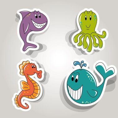 Marine inhabitants clipart