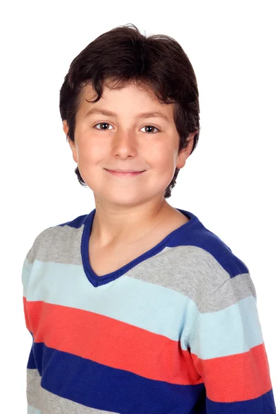 Adorable chico con un jersey a rayas —  Fotos de Stock