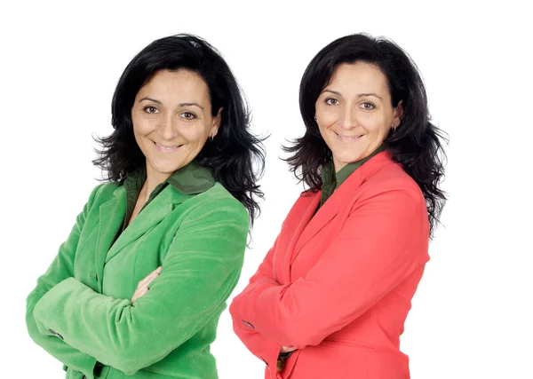 Brunette executivo gêmeo — Fotografia de Stock