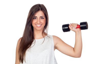 Atractive girl training in the gym clipart
