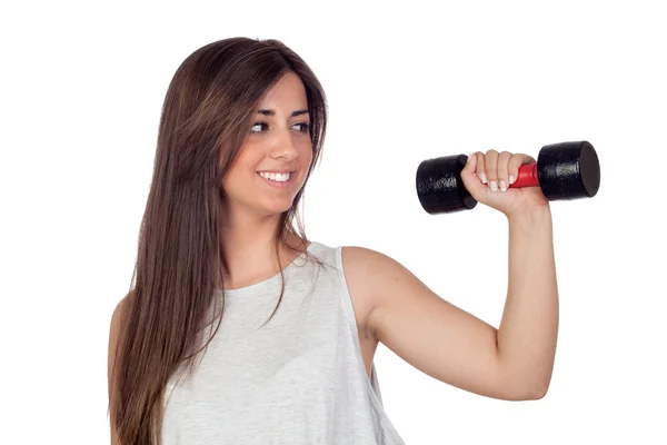 Atrakcyjna dziewczyna treningu w siłowni — Zdjęcie stockowe