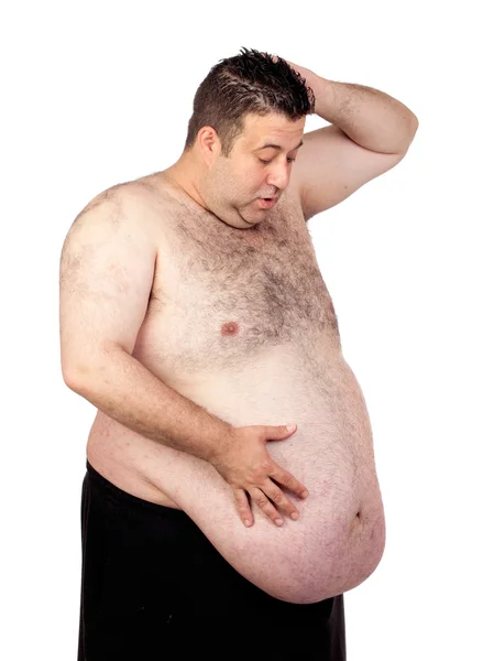 Förvånad fett man — Stockfoto