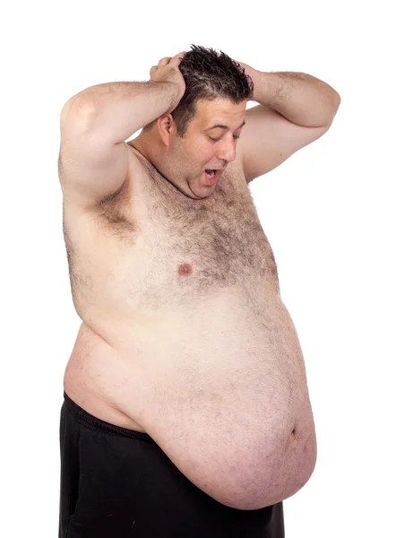 놀란된 뚱뚱한 남자 — 스톡 사진