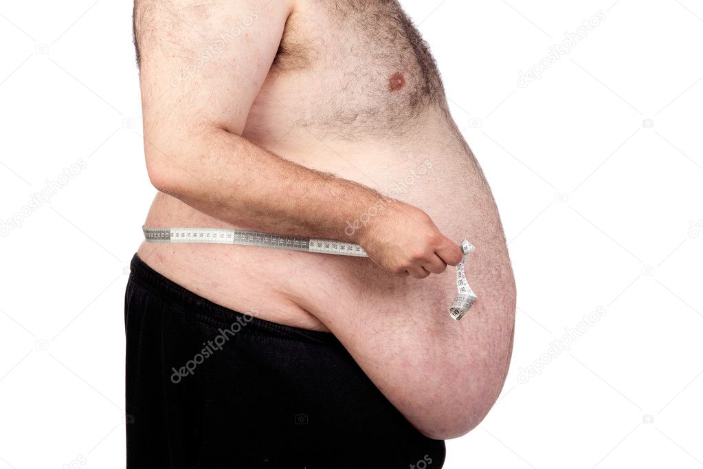 Fat man with a tape measure