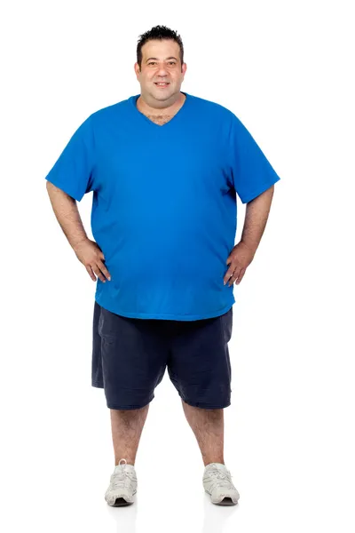 Homem gordo feliz — Fotografia de Stock
