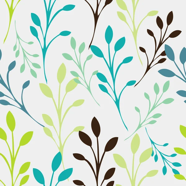 Seamless floral pattern with leaves — Stock Vector