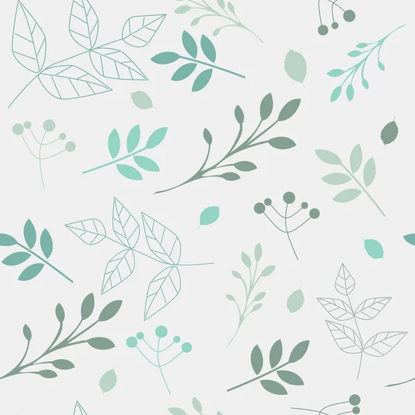 Motif floral sans couture avec des feuilles — Image vectorielle