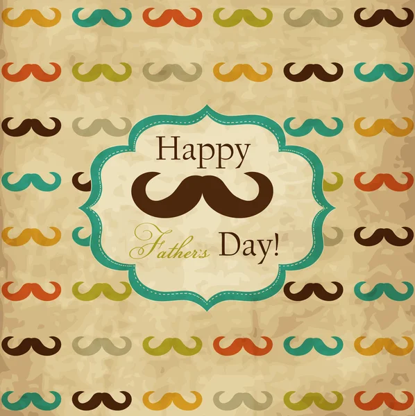 Carte avec moustache pour la fête des pères — Image vectorielle