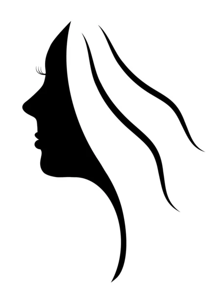 Beautiful silhouette of young woman — Stock Vector