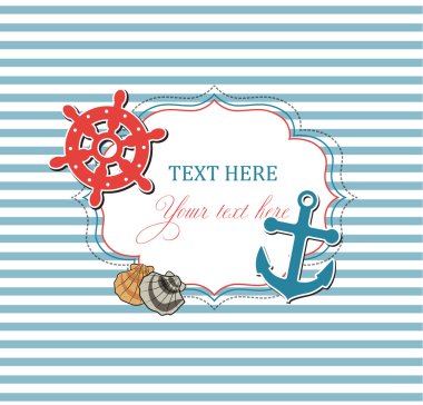 Scrap nautical card with frame clipart