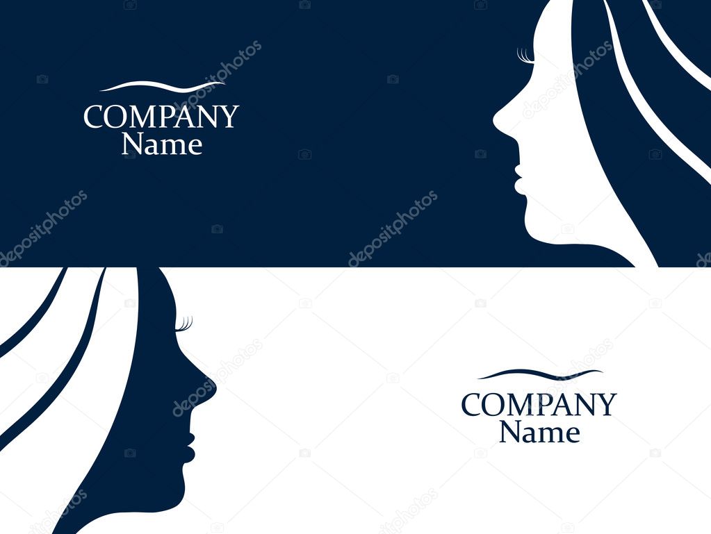 Business banners with beautiful woman silhouette