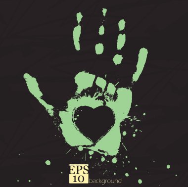 Hand with heart, concept of 's feelings clipart