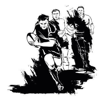 Abstract rugby silhouette clipart