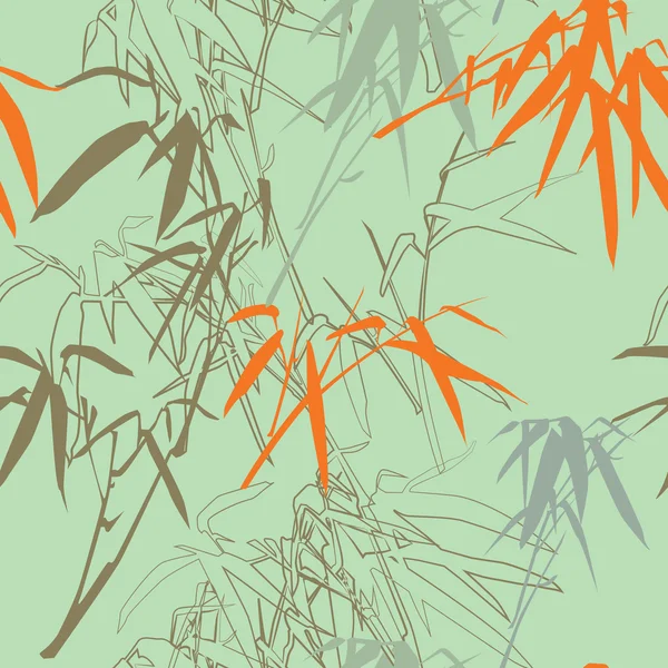 Bambù floreale senza cuciture modello di sfondo — Vettoriale Stock