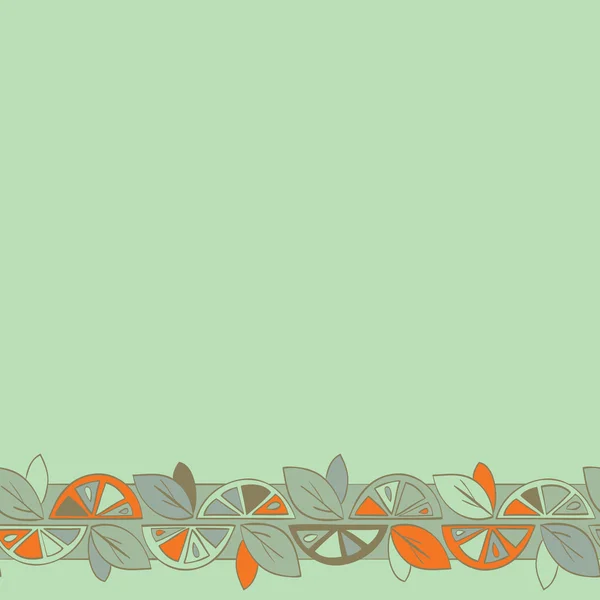 Citrus naadloze patroon op een groene achtergrond — Stockvector