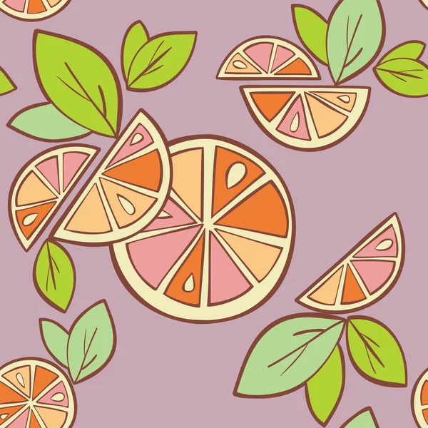 Orange citrus bright Seamless pattern background — Stock Vector