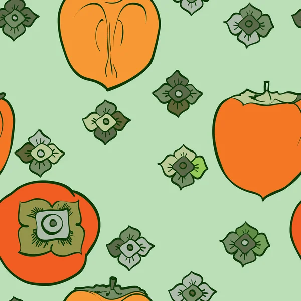 柿のシームレスなパターン ベクトル — ストックベクタ