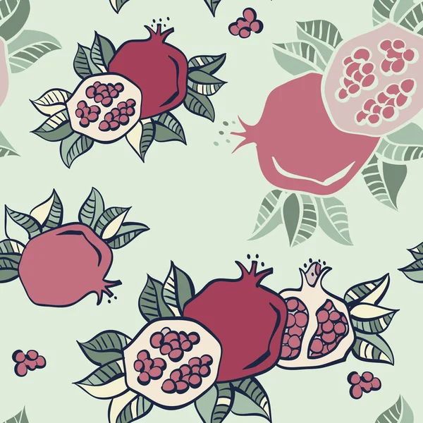 Pomegranate seamless background — Stock Vector