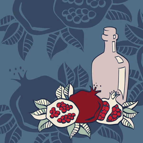 Pomegranates seamless background, Vector — Stock Vector