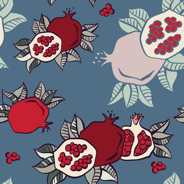Pomegranates seamless background, Vector — Stock Vector