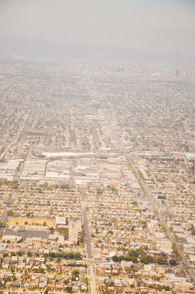 Los Angeles centro, vista a volo d'uccello nella giornata di sole — Foto Stock