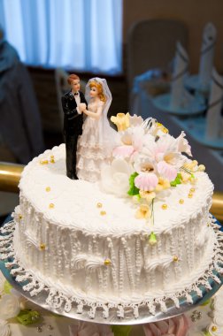 Closeup of wedding cake clipart