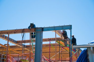 A welder at work outside clipart