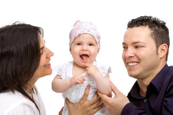 Jong koppel met hun baby dochter. — Stockfoto