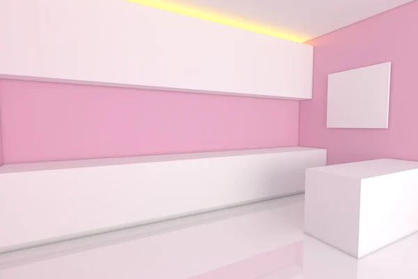 Rózsaszín konyha szoba — Stock Fotó