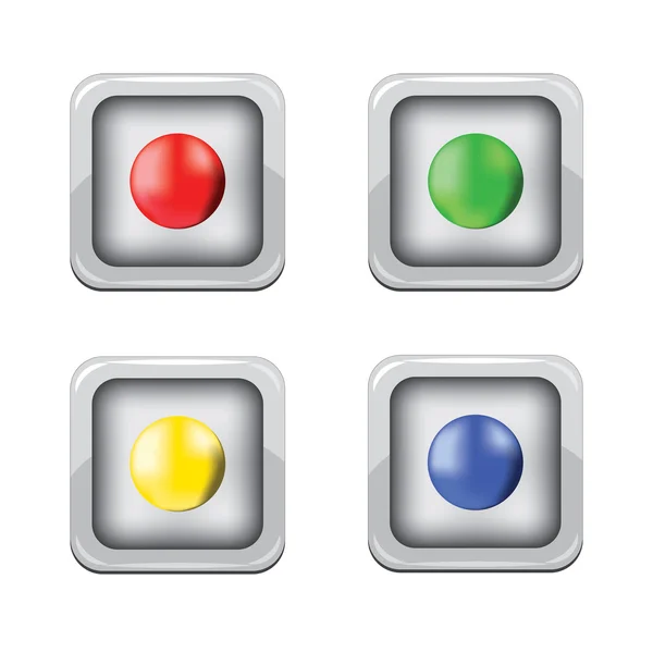 Icônes boutons de couleur — Image vectorielle