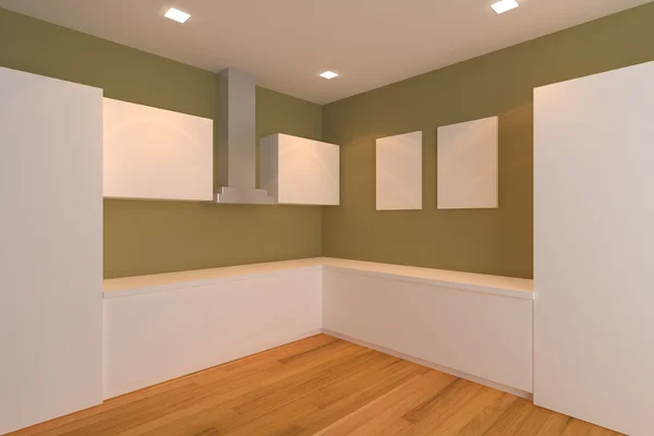 棕色的厨房空间 — 图库照片