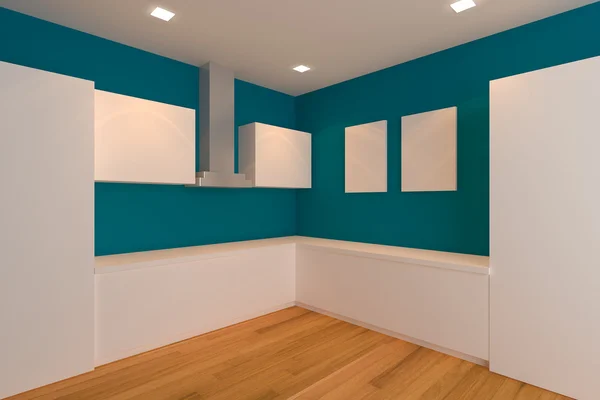 Mavi mutfak Oda — Stok fotoğraf