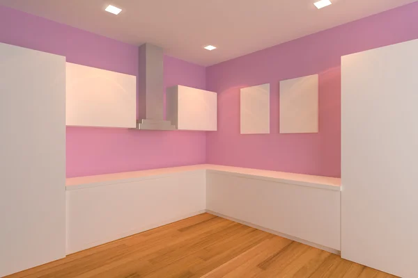 Sala de cozinha rosa — Fotografia de Stock