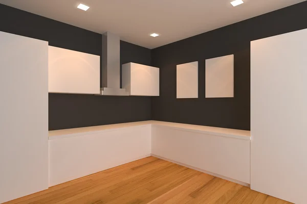黑色的厨房空间 — 图库照片