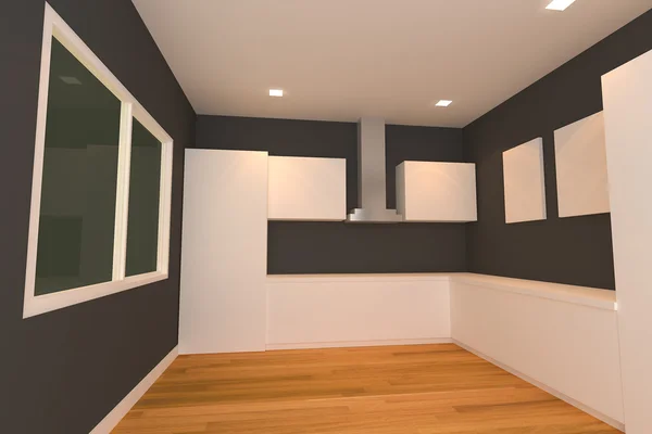 黑色的厨房空间 — 图库照片
