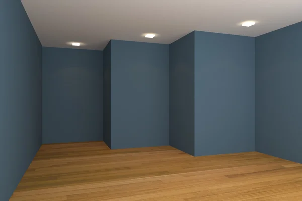 Mavi boş oda — Stok fotoğraf