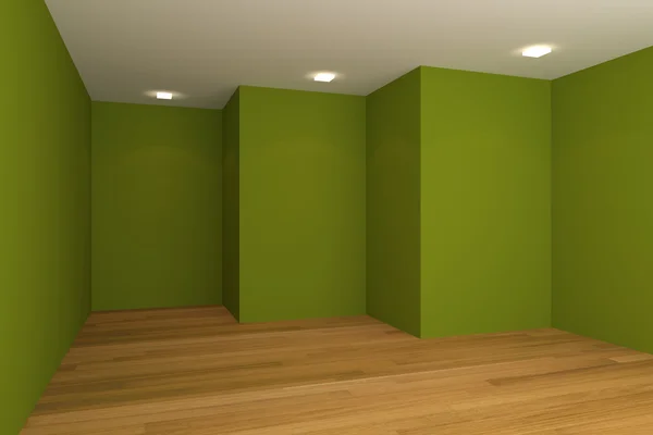 Groene lege kamer — Stockfoto