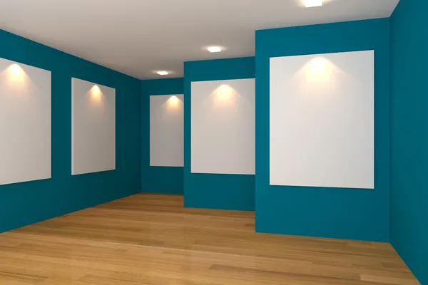 Gallery blue room — Stock Photo, Image