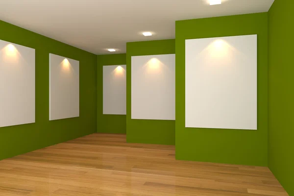 画廊绿色房间 — 图库照片