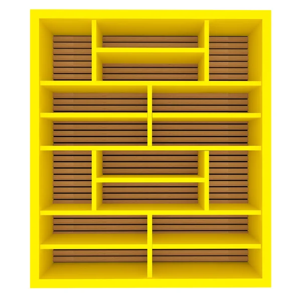 Порожній жовті полиці — стокове фото