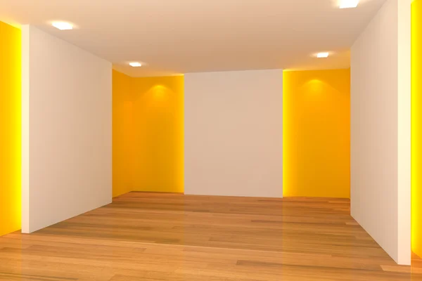 Pusty pokój żółty — Zdjęcie stockowe