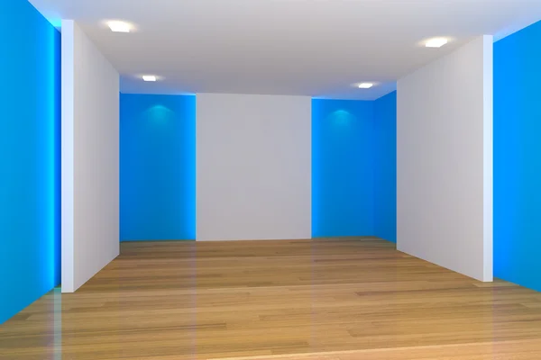 Niebieski pokój pusty — Zdjęcie stockowe