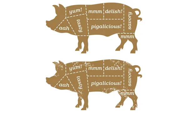Gráfico do Carniceiro de Porco de Churrasco — Vetor de Stock