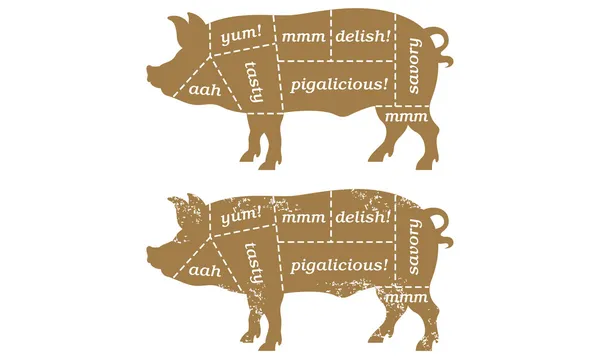 Barbecue Pig Butcher’s Chart — Stock Illustration Barbecue Pig Butcher’s Chart Stock Vector