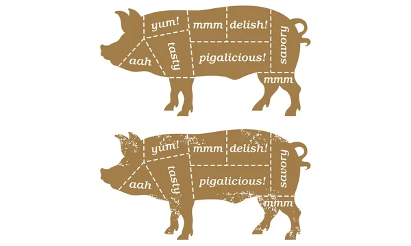 Шашличниці Різник свиня? s діаграми — стоковий вектор