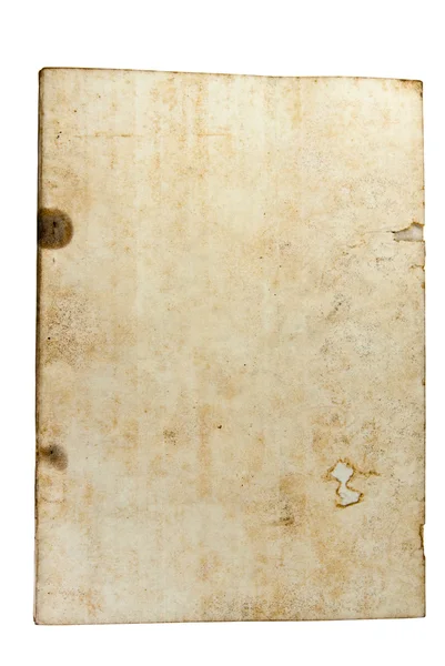 Eski kağıt izole kırpma yolu ile beyaz arka plan üzerinde yukarıya kapatmak — Stok fotoğraf