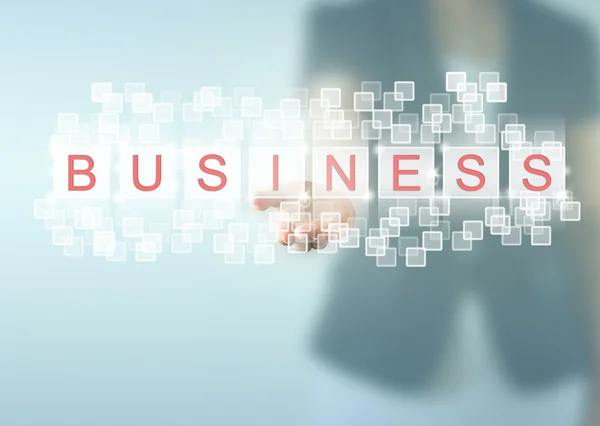 Business ord på business kvinna hand — Stockfoto