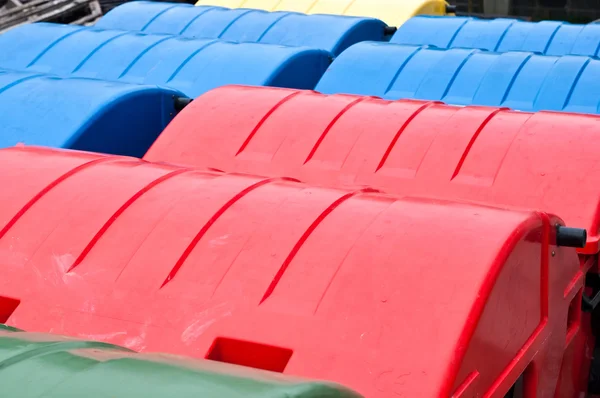 Plastic bins in recycle center — Stock Photo, Image