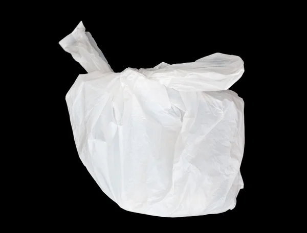 Plastikowe torby na czarnym tle — Zdjęcie stockowe