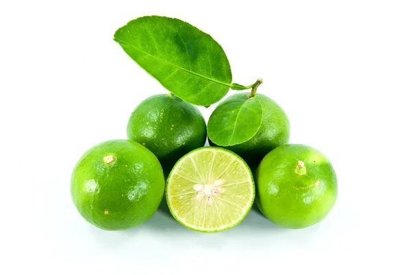 Lime with section on a white background — Stock Photo, Image